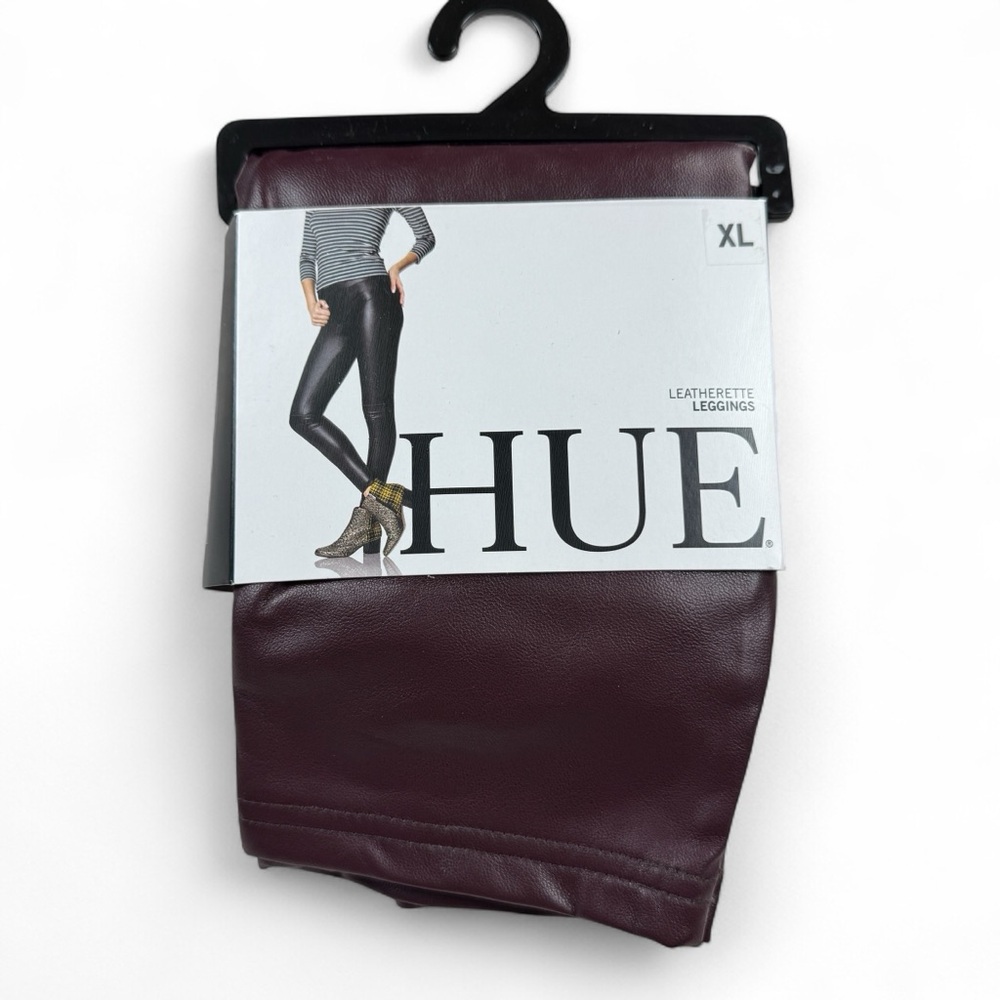 HUE Leatherette Leggings‎ Womens Size XL Java Brown Soft Lining New